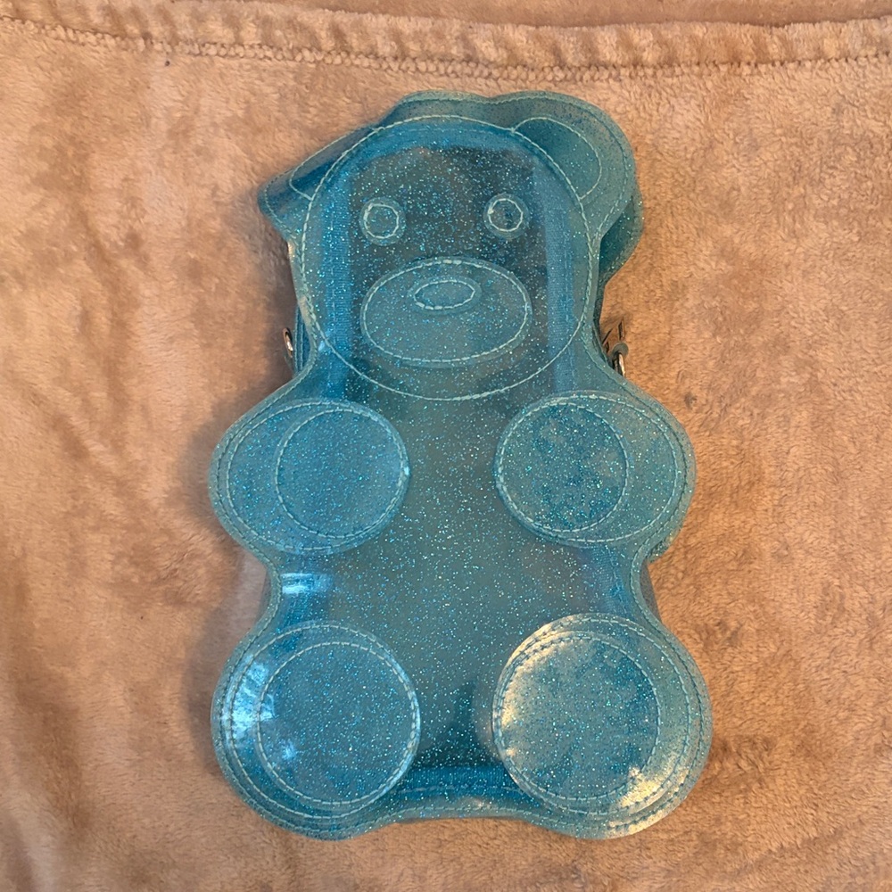 Dolls Kill Blue Glitter Gummy Bear Backpack